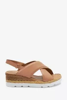 Спортивные туфли на танкетке с перекрестными ремешками Forever Comfort Next, коричневый