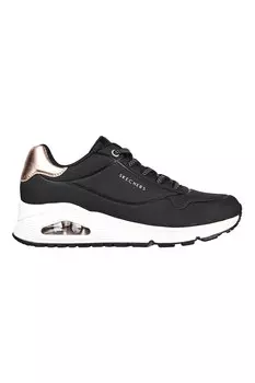 Спортивные кроссовки Uno Shimmer Away со скошенной кромкой из экокожи Skechers, черный