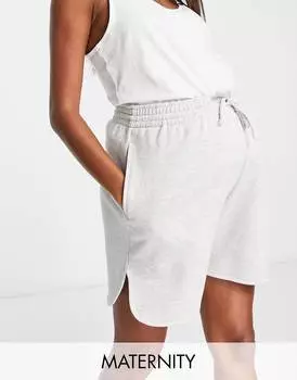 Спортивные удлиненные шорты серого меланжевого цвета Topshop Maternity