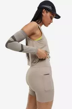 Спортивные велосипедные шорты DryMove с карманом H&M, бежевый