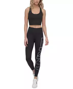 Спортивные женские 7/8 леггинсы с растягивающимся логотипом Exploded-Logo DKNY, синий