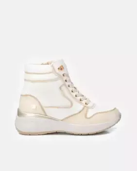 Спортивные женские ботильоны на молнии и шнурках Xti, бежевый