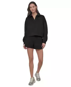 Спортивные женские шорты Varsity с вышитым логотипом и сборкой, длина 4" DKNY, желтый