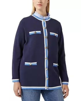 Спортивный 1A Uscita Melk свитер-кардиган с круглым вырезом Marina Rinaldi, синий