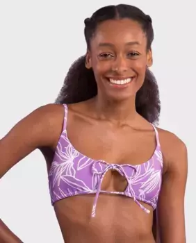 Спортивный бикини-топ с мягкой подкладкой и принтом Ro de Sol, фиолетовый