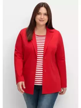 Спортивный блейзер Sheego "Большие размеры", из ребра Милано, с воротником с лацканами, красный