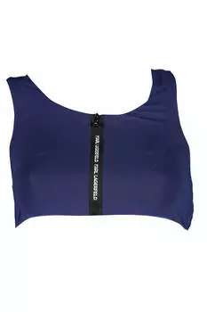 Спортивный бра Karl Lagerfeld Beachwear с молнией и логотипом, синий