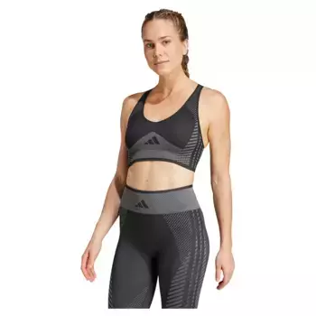 Спортивный бюстгальтер adidas Aeroknit Low Impact Sports Bra, черный
