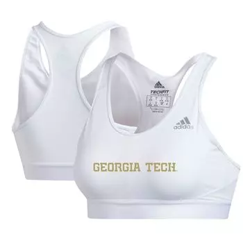 Спортивный бюстгальтер adidas Georgia Tech Yellow Jackets, белый