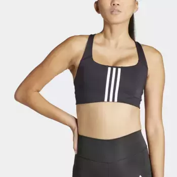Спортивный бюстгальтер adidas Performance "PWIM MS 3S BRA", черный