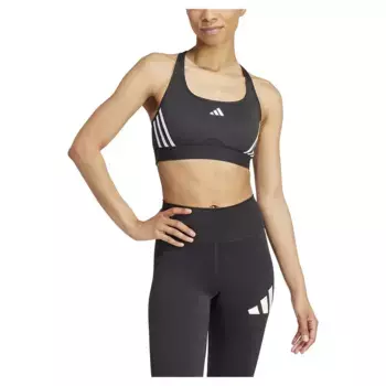 Спортивный бюстгальтер adidas Powerreact 3 Stripes, черный