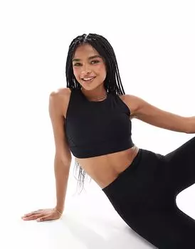 Спортивный бюстгальтер Agon High Neck черного цвета