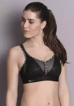 Спортивный бюстгальтер Anita Active "Air Control Delta Pad", чашка A-E, дышащая оболочка, сверхлегкая сетка во внешней чашке, черный