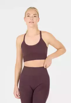 Спортивный бюстгальтер ATHLECIA Foan V2, бесшовный дизайн с функцией растягивания, красный