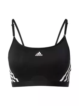 Спортивный бюстгальтер без косточек Adidas Aeroreact Light-Support 3-Stripes, черный