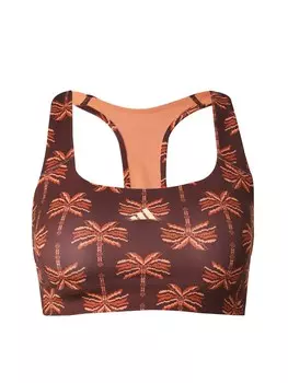 Спортивный бюстгальтер без косточек ADIDAS PERFORMANCE Adidas x FARM Rio, цвет Brown/Cognac