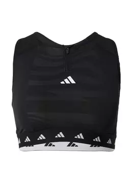Спортивный бюстгальтер без косточек ADIDAS PERFORMANCE Powerimpact Training Medium-support Techfit -neck Zip, черный