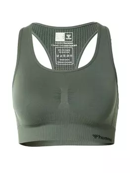 Спортивный бюстгальтер без косточек Hummel, темно-зеленый