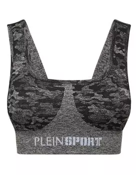 Спортивный бюстгальтер без косточек Plein Sport, черный