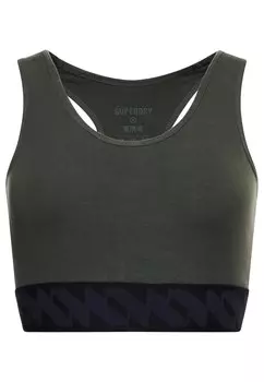 Спортивный бюстгальтер без косточек Superdry, хаки