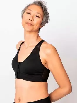 Спортивный бюстгальтер Bianca с застежкой спереди AnaOno, черный