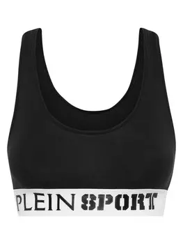 Спортивный бюстгальтер-бралетт Plein Sport Statement, черный