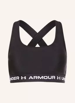 Спортивный бюстгальтер-броня со средней перекрещенной спиной Under Armour, черный