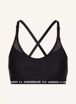 Спортивный бюстгальтер через плечо низкий с сеткой Under Armour, черный
