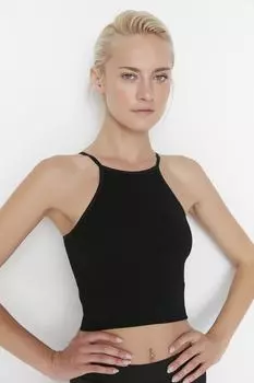 Спортивный бюстгальтер - черный - однотонный Trendyol, черный