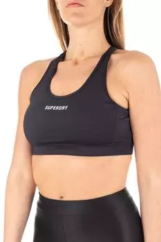 Спортивный бюстгальтер - черный - слоган SUPERDRY, черный