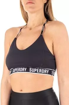 Спортивный бюстгальтер - черный - слоган SUPERDRY, черный