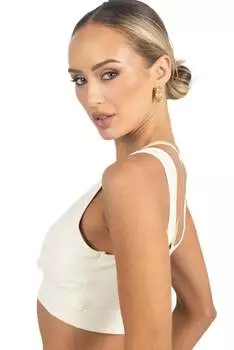 Спортивный бюстгальтер Cleo Color Block Activewear бежевого цвета Akalia