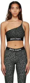 Спортивный бюстгальтер цвета хаки из полиэстера Palm Angels