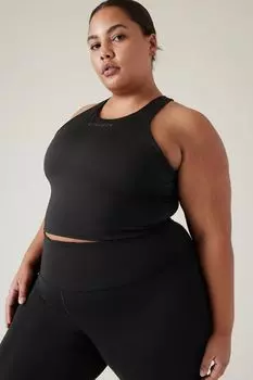 Спортивный бюстгальтер D DDD Conscious укороченного кроя для тренировок среднего размера Athleta, черный