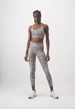 Спортивный бюстгальтер для умеренных видов спорта Printed Fitness Keyhole Bra DKNY, кремовый