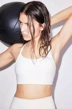Спортивный бюстгальтер drymove средней поддержки H&M, белый