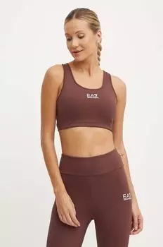 Спортивный бюстгальтер EA7 Emporio Armani, коричневый