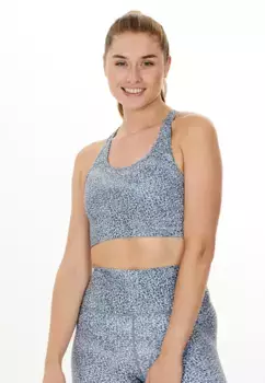 Спортивный бюстгальтер ENDURANCE "Summer W Print" из экологически чистого переработанного полиэстера, черный