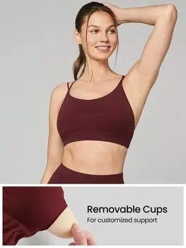 Спортивный бюстгальтер Feather Fit, лямки на спине Glowmode, белый/бордовый