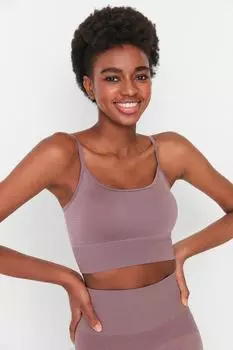 Спортивный бюстгальтер - Фиолетовый - Однотонный Jerf
