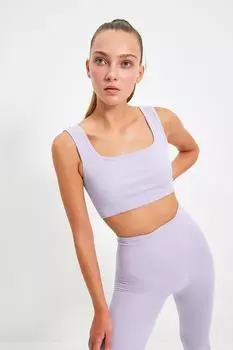 Спортивный бюстгальтер - Фиолетовый - Однотонный Trendyol
