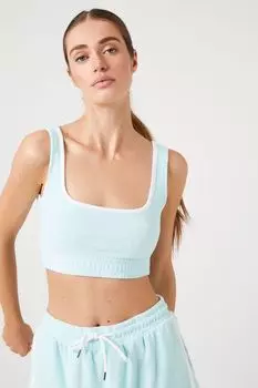 Спортивный бюстгальтер French Terry Ringer Forever 21, синий