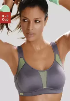 Спортивный бюстгальтер H.I.S без косточек с COOLMAX для занятий спортом с высокой устойчивостью, зеленый