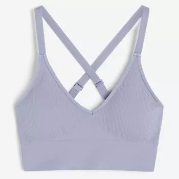 Спортивный бюстгальтер H&M DryMove Medium Support, серо-фиолетовый