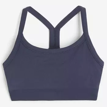 Спортивный бюстгальтер H&M DryMove Seamless Medium Support, синий
