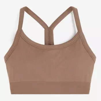 Спортивный бюстгальтер H&M DryMove Seamless Medium Support, коричневый