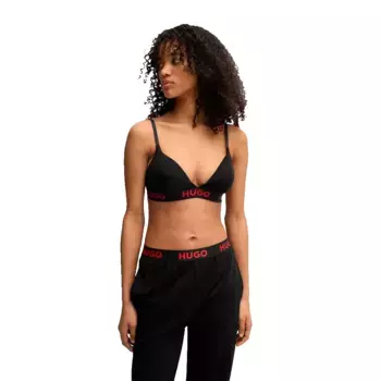 Спортивный бюстгальтер HUGO Triangle Logo sports bra, черный