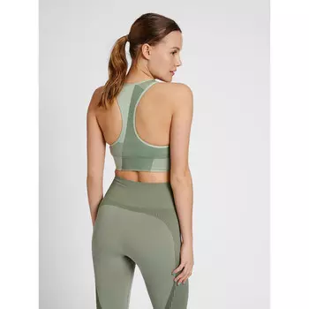 Спортивный бюстгальтер Hummel, цвет dunkelzinn/grn/grn