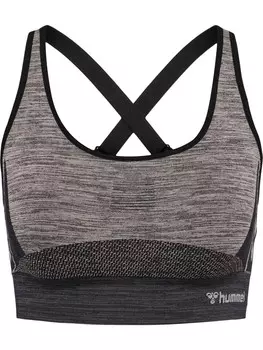 Спортивный бюстгальтер Hummel Sports Top Hmlclea Yoga Damen, цвет CHATEAU GRAY/BLACK MELANGE