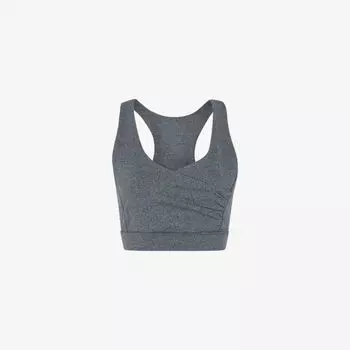 Спортивный бюстгальтер из эластичного переработанного полиэстера с запахом спереди Whistles, серый